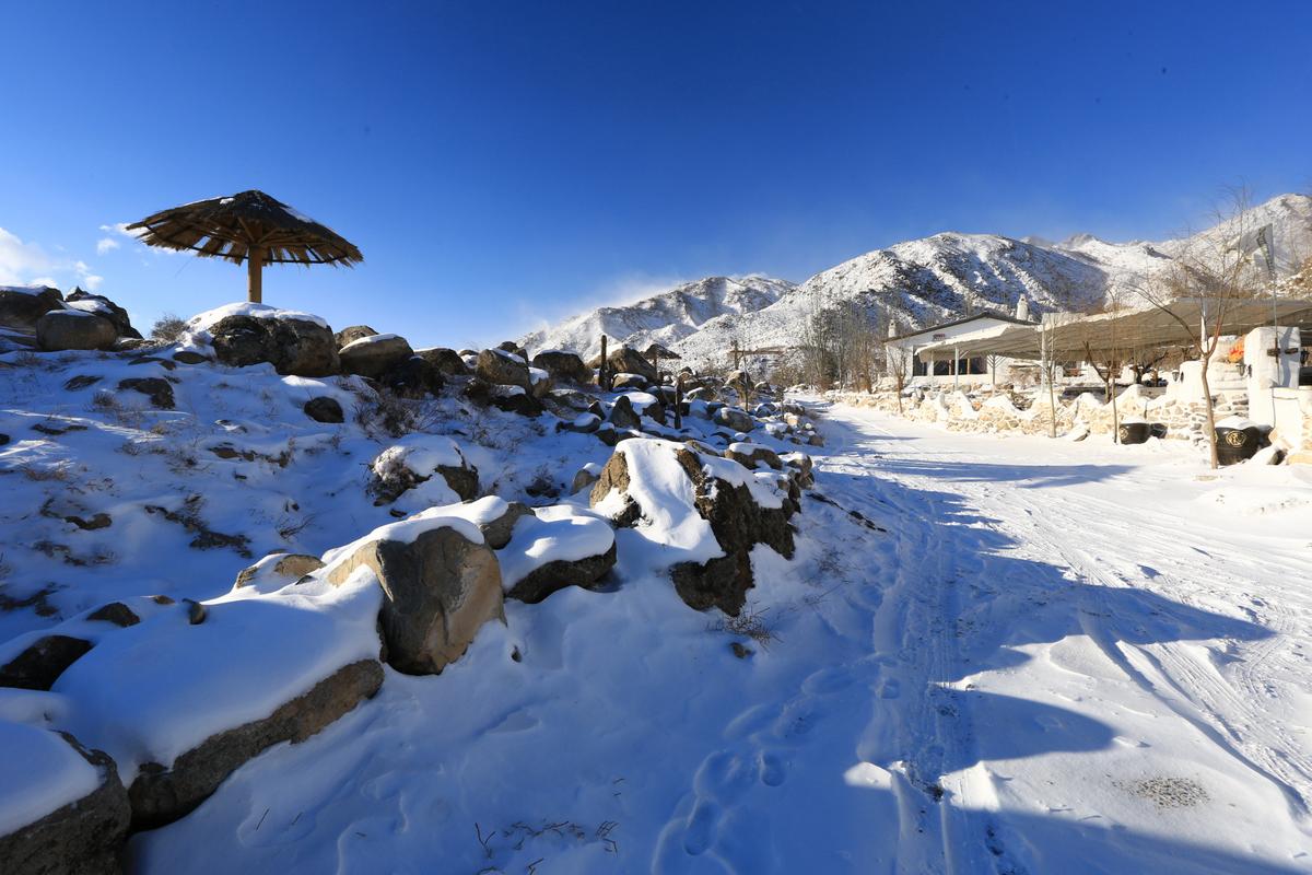 雪后贺兰山风景如画