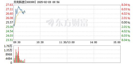 天利科技2月24日快速上涨