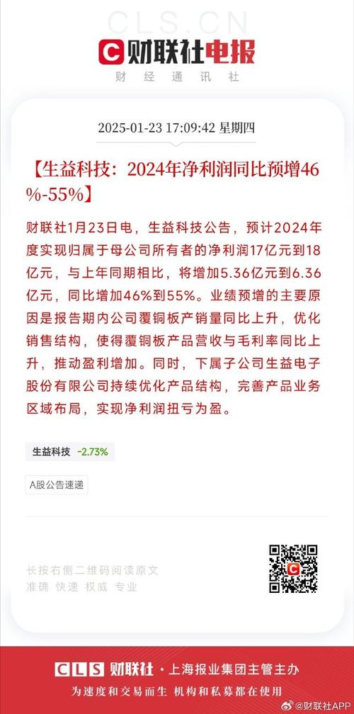 生益科技：半年度净利润同比增71% 覆铜板市场行情迅猛增长